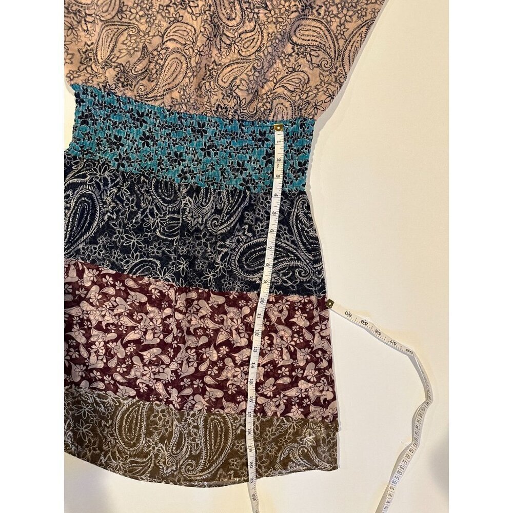 Womens Cabi Sleeveless Dani Paisley Tiered smocked waist Dress Sleeveless Size S - Picture 7 of 13